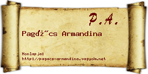 Pagács Armandina névjegykártya